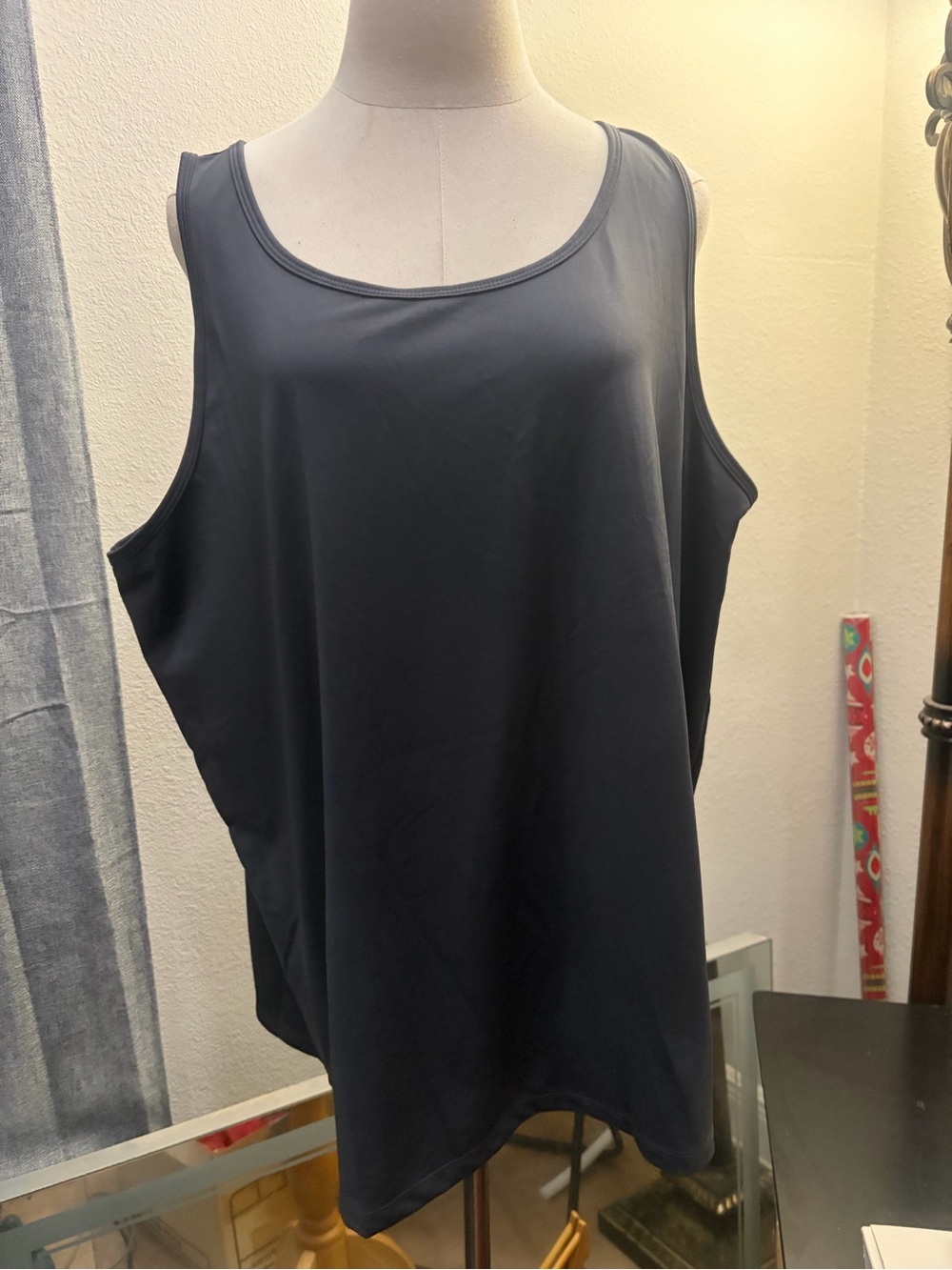 Maggie Barnes Navy Scoop Neck Tank Top